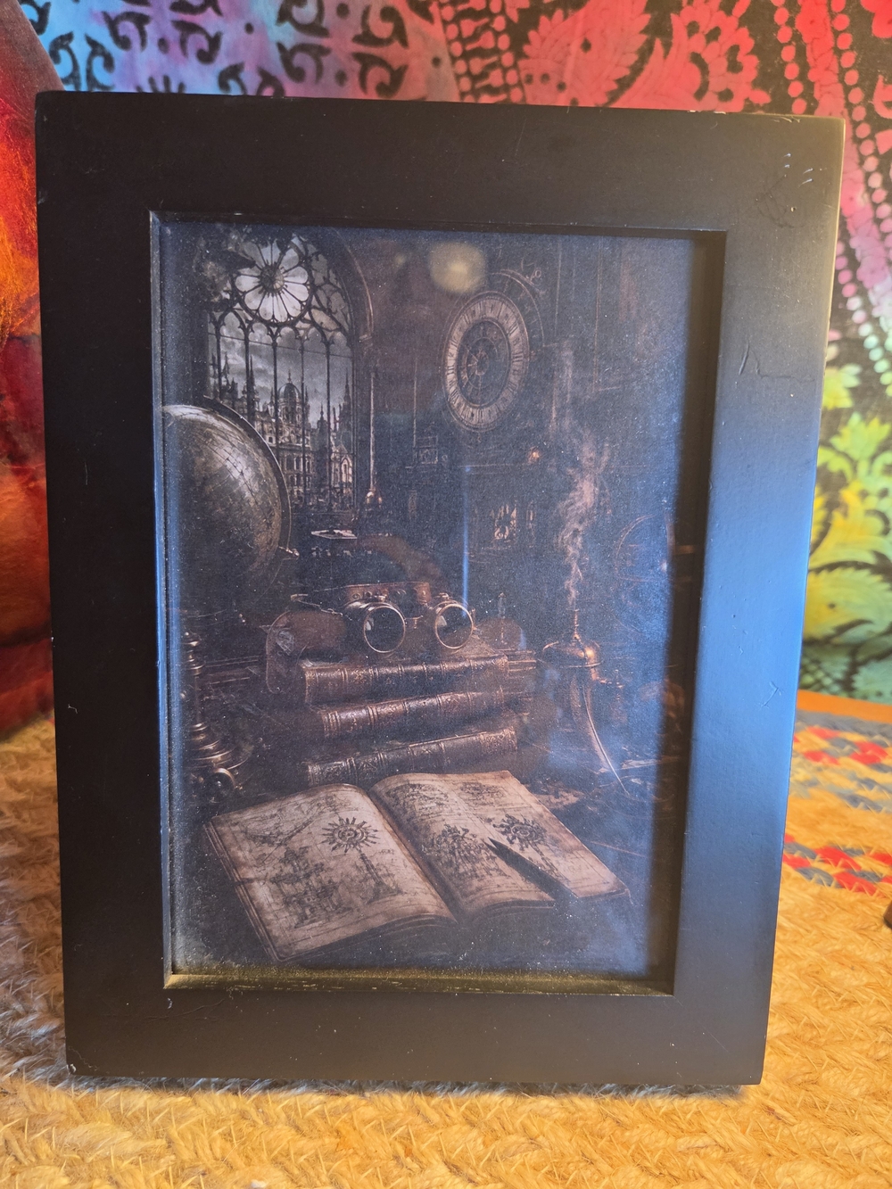 Black Vintage Framed Steampunk 5x7 Dark Academia Art Print